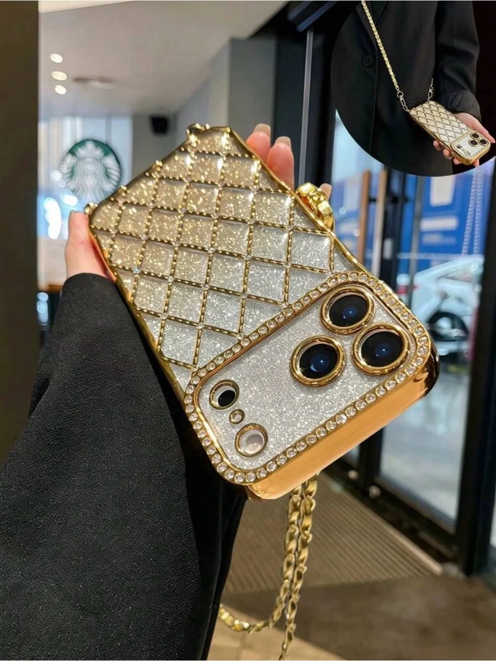 ☎️☎️☎️BOGOHO☎️☎️☎️Gold Glitter Phone Case - Elegant Bling Protection-17ProMax